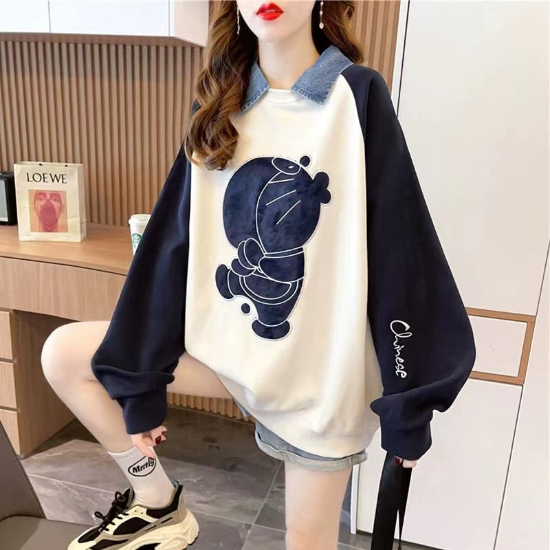 【Tops】POLOネック配色プルオーバー W13960