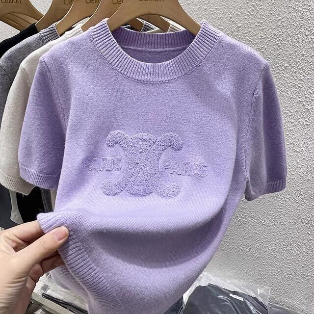 【tops】半袖ニットトップス M21832