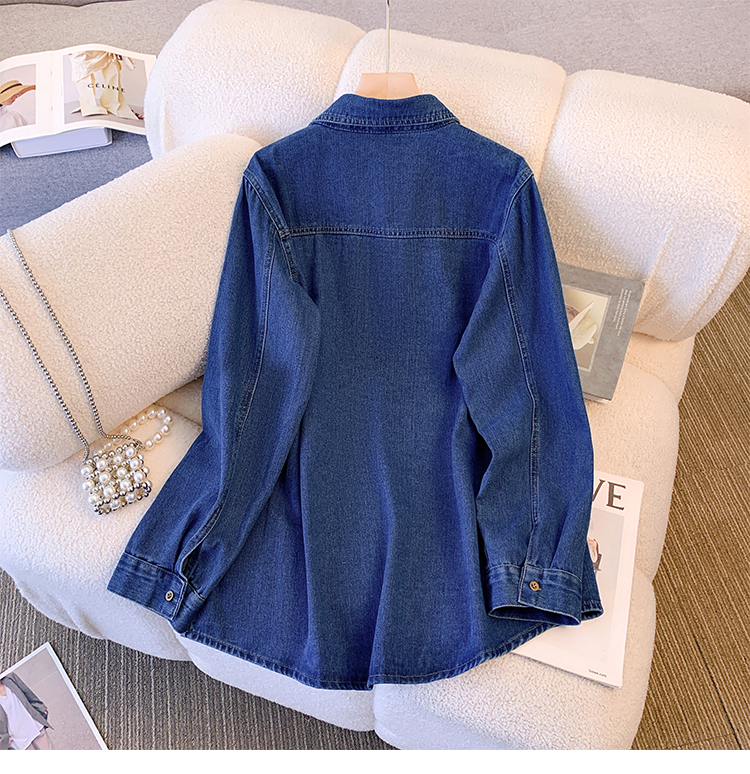 【Tops】シンプルデニムシャツ W14034