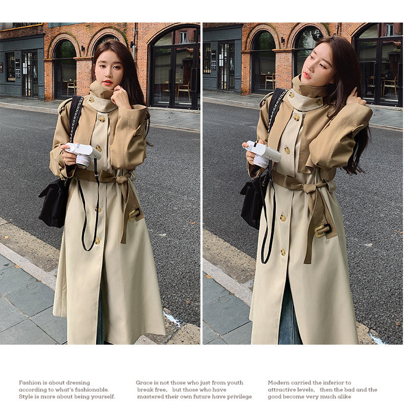 【Outer】高級配色トレンチコート W13549