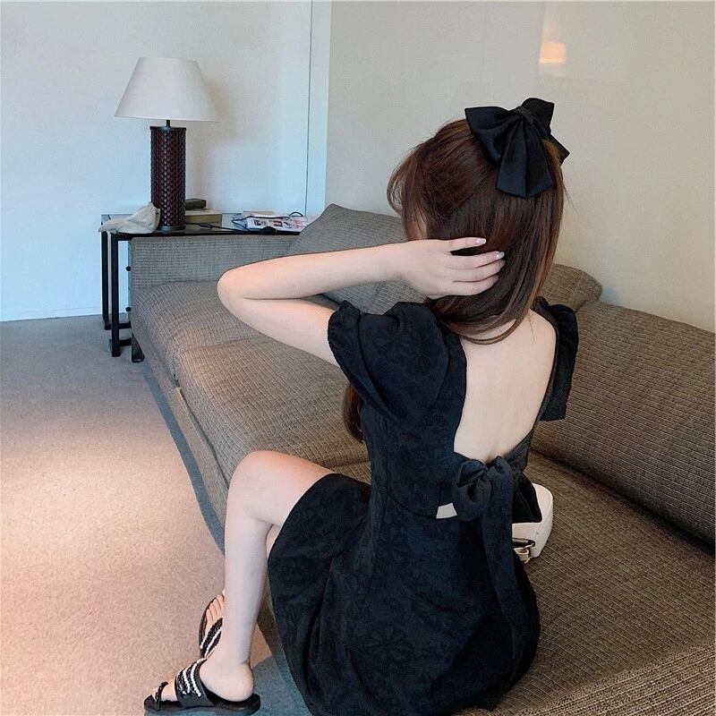 【dress】美人度アップレトロセクシースウィート森ガールパフスリーブスカート