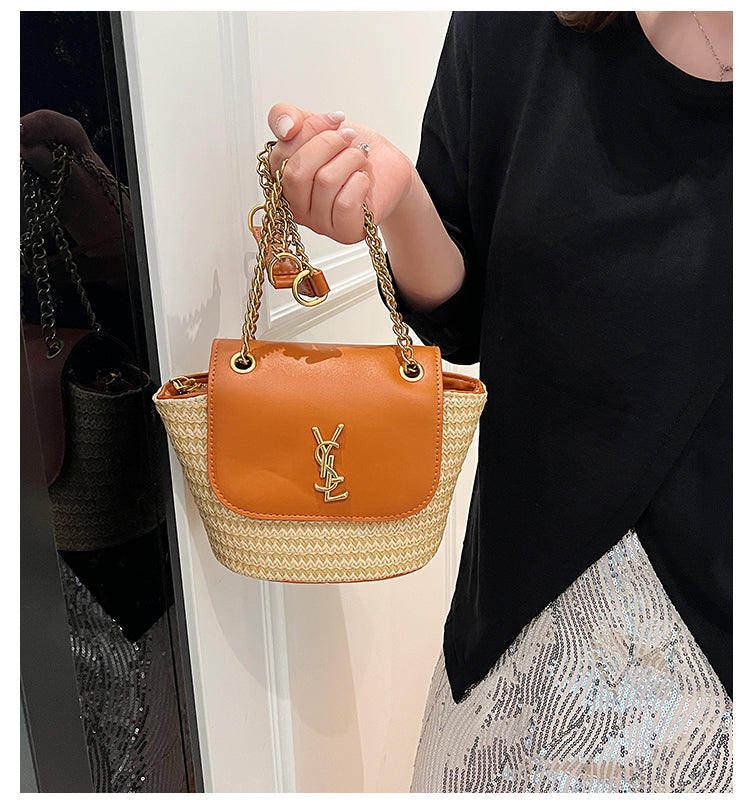 【雑貨】2色展開カゴバッグ W12315