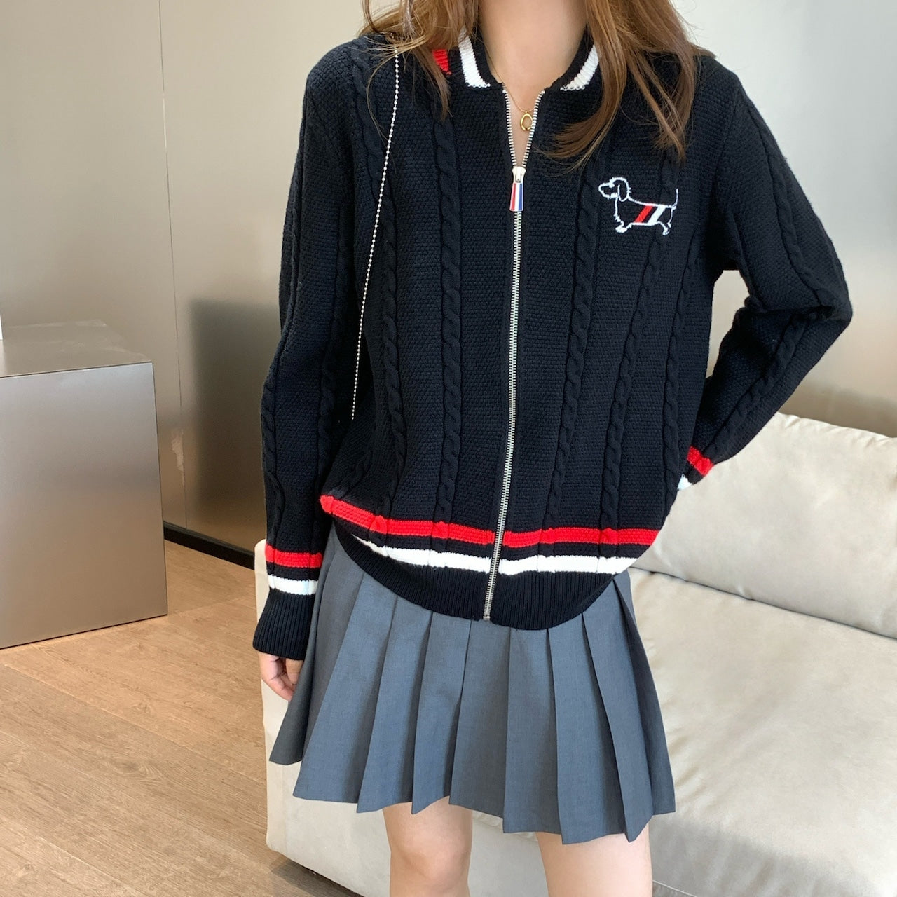 【Outer】シンプルニットカーディガン W13738