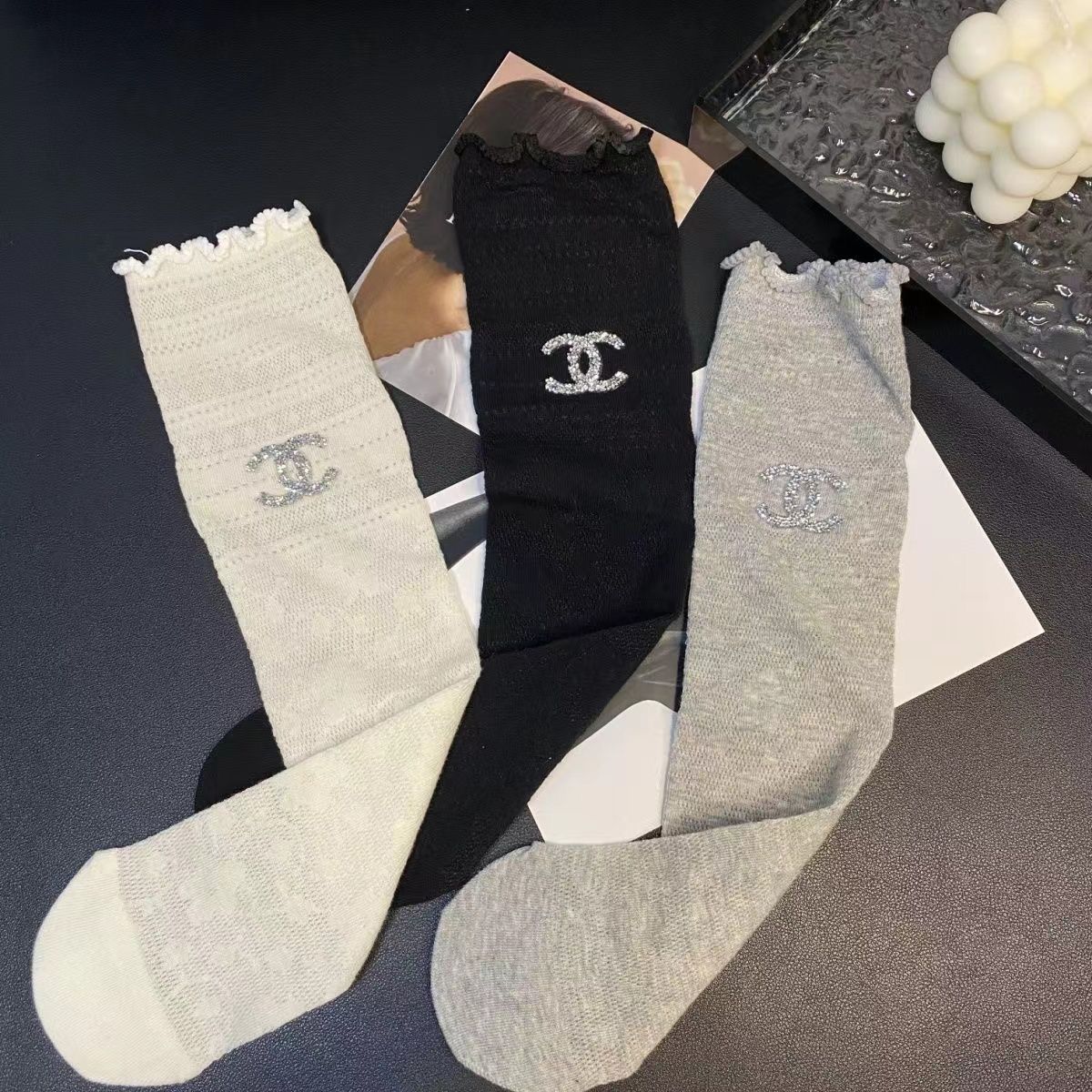 【雑貨】レースデザイン靴下 W12509