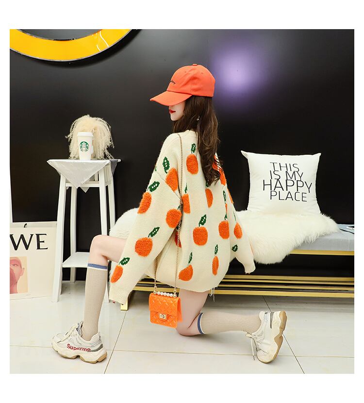 【tops】美人度アップスウィートカラーマッチングニットセーター2色