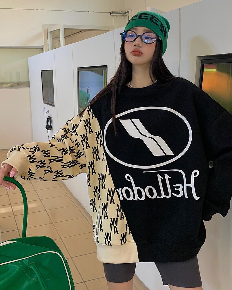 【tops】切り替えスウェット T0127