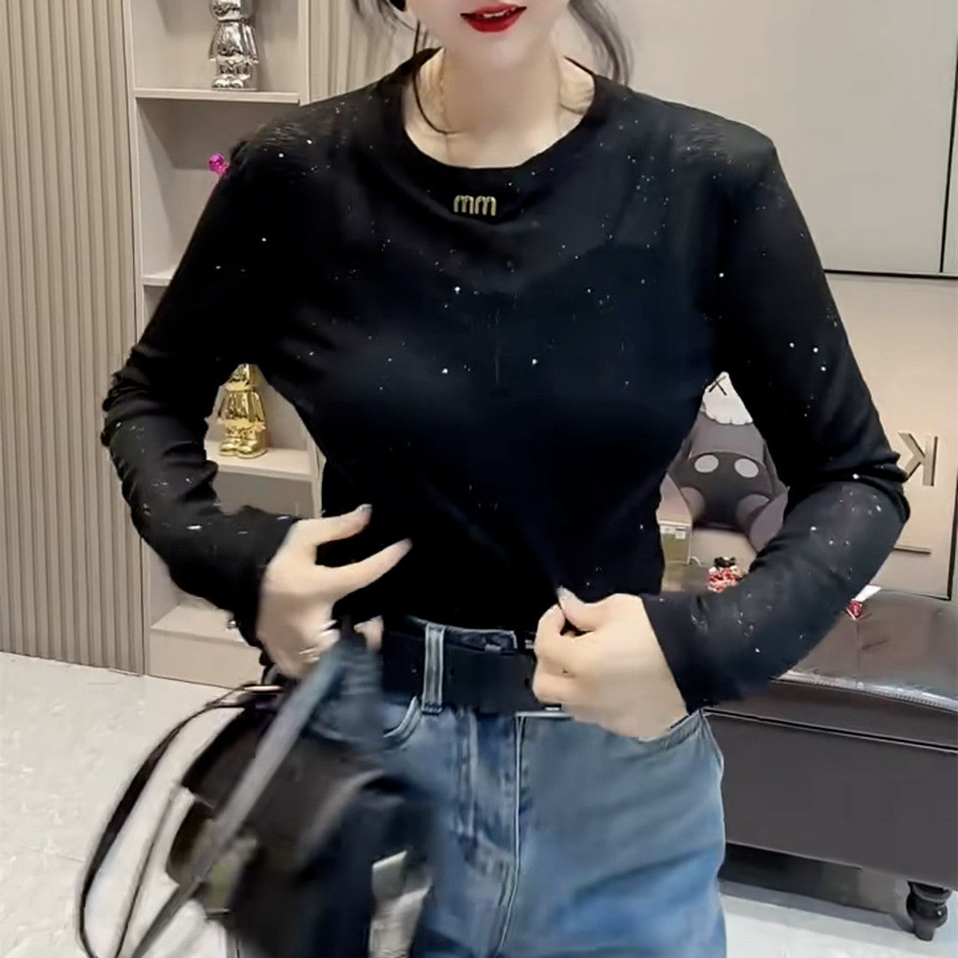 【Tops】透け感Tシャツ W13313