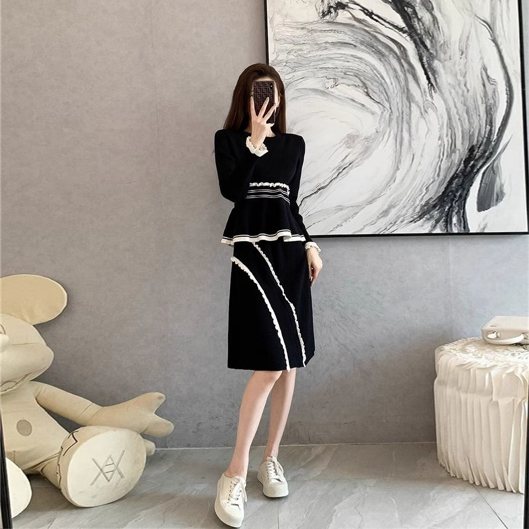 【Set】セーター+スカート ニットセット Z8175