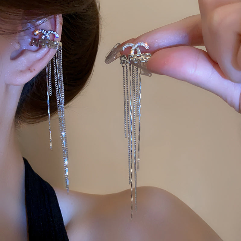 【雑貨】ラインストーンドロップピアス W14367