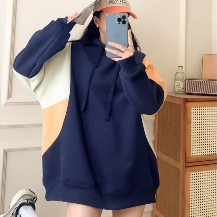 【tops】配色ゆったりフーディー Z6739