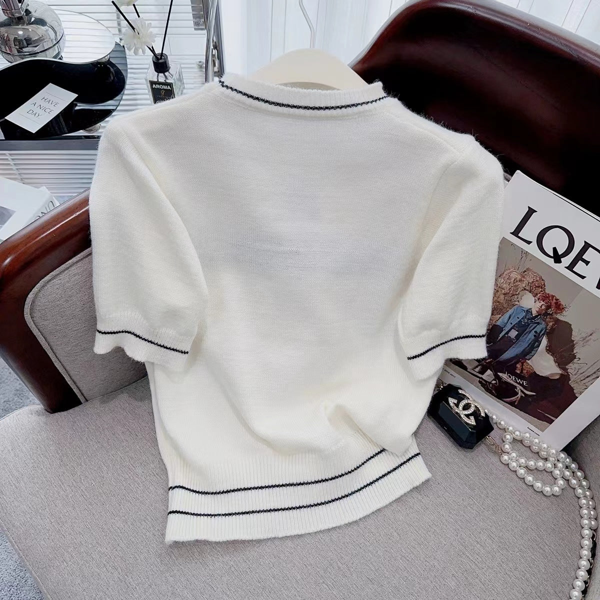 【Tops】半袖ニット W10748