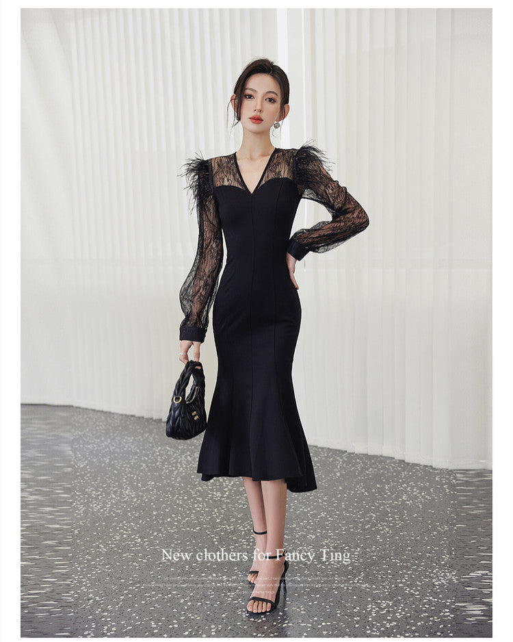 【Dress】レース切替デートワンピース W13317