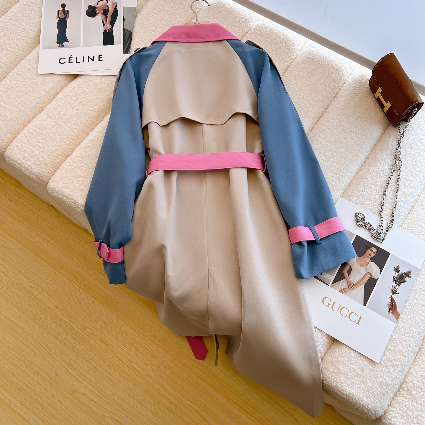 【Outer】配色トレンチコート W13552