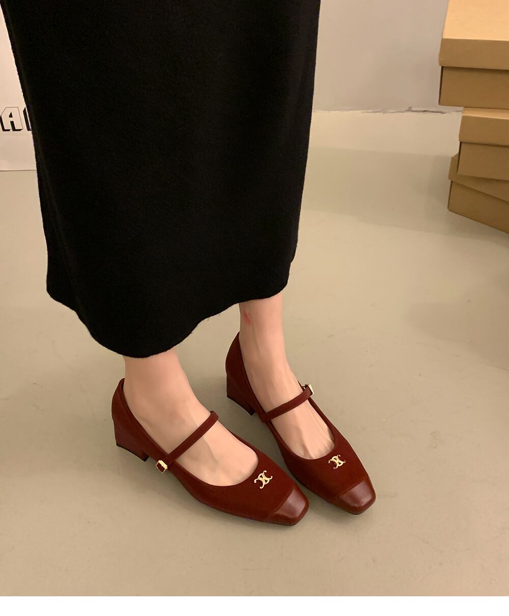 【shoes】チャンキーヒールパンプス N2484