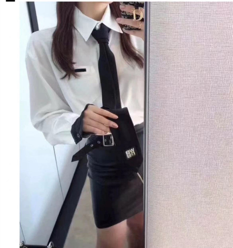 【Tops】配色シャツ W13109