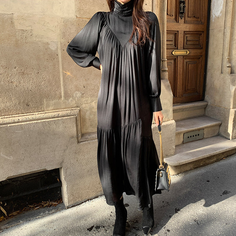 【Dress】ロング丈プリーツワンピース W13209