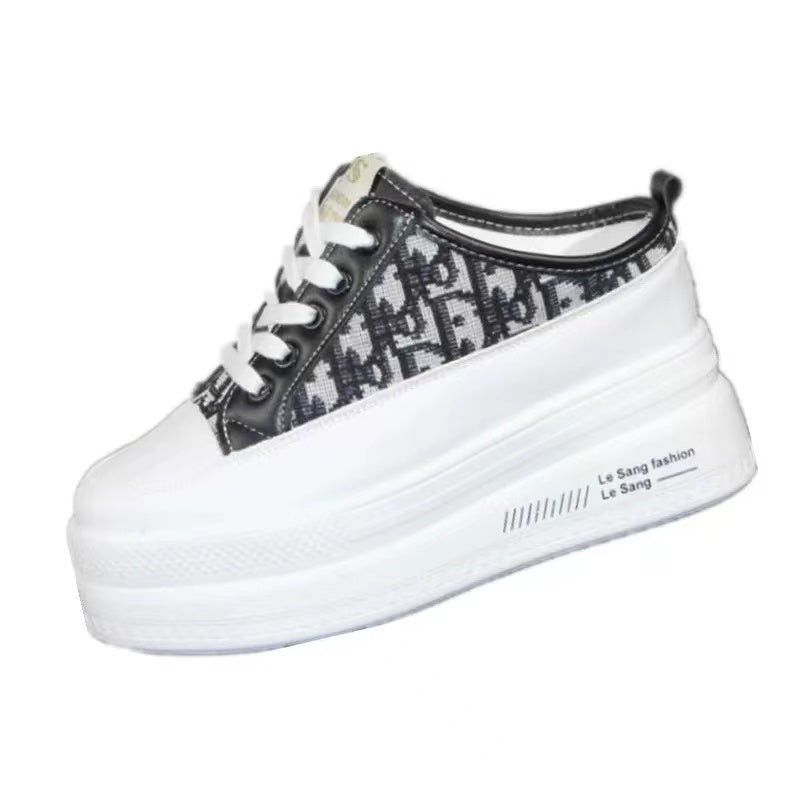 【Shoes】ジャカード厚底スニーカースリッパ W13751