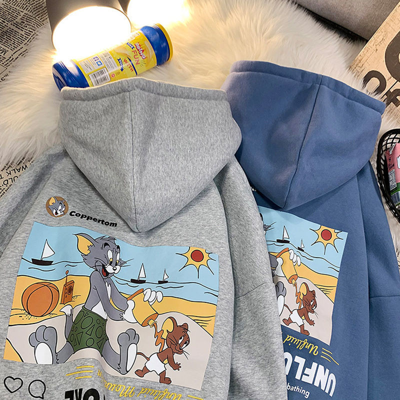 【Tops】春秋薄いキャラクターフーディー W13954