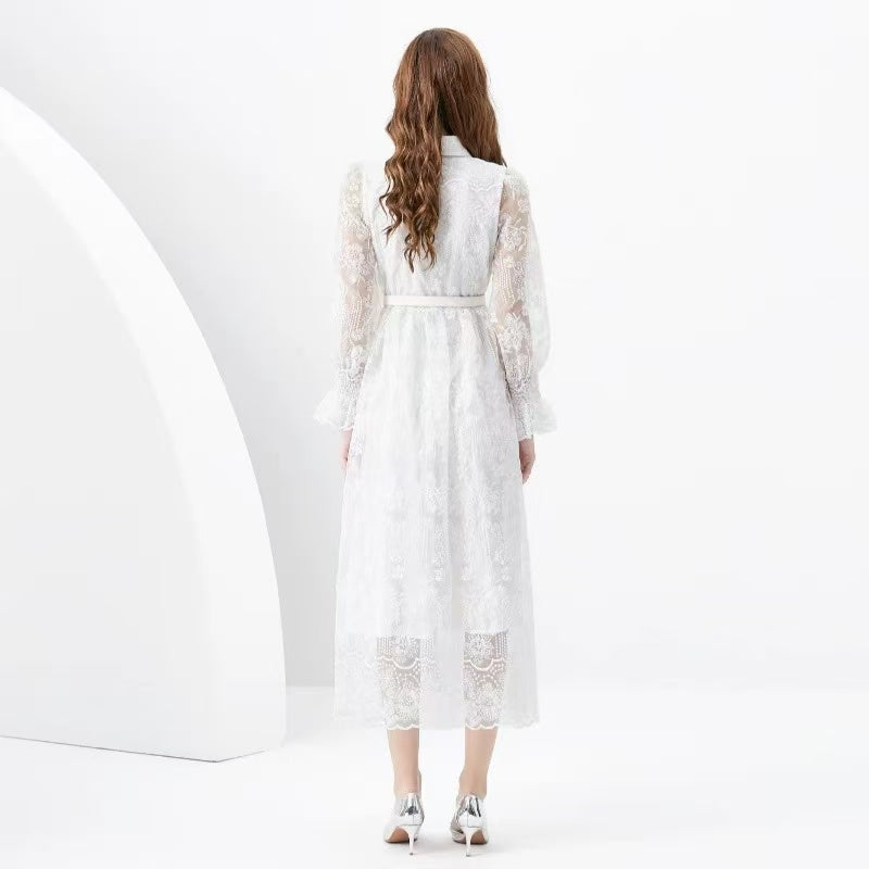 【Dress】ロング丈レースワンピース W14440