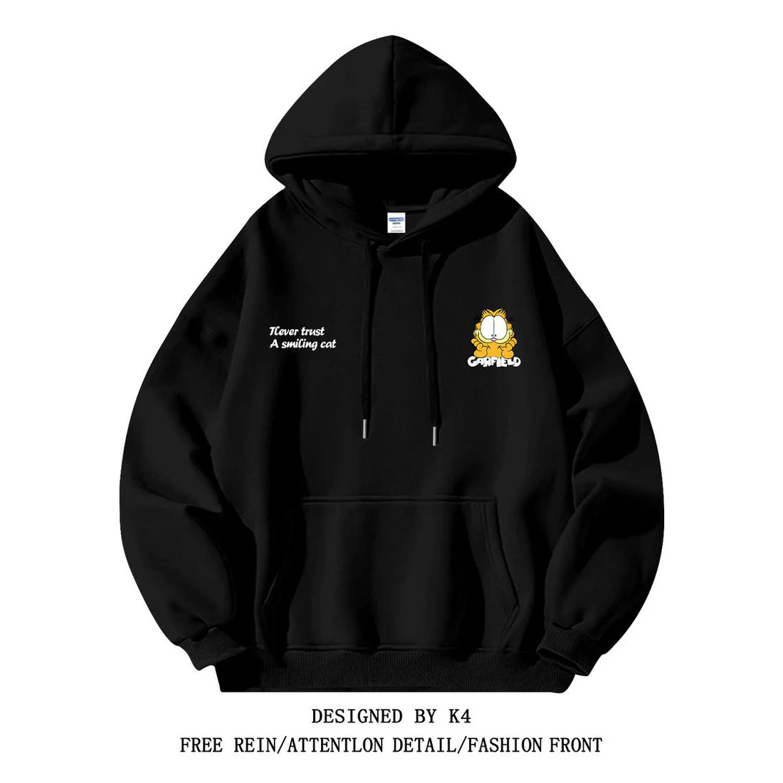 【Tops】5色キャラクタープリントフーディー W13938