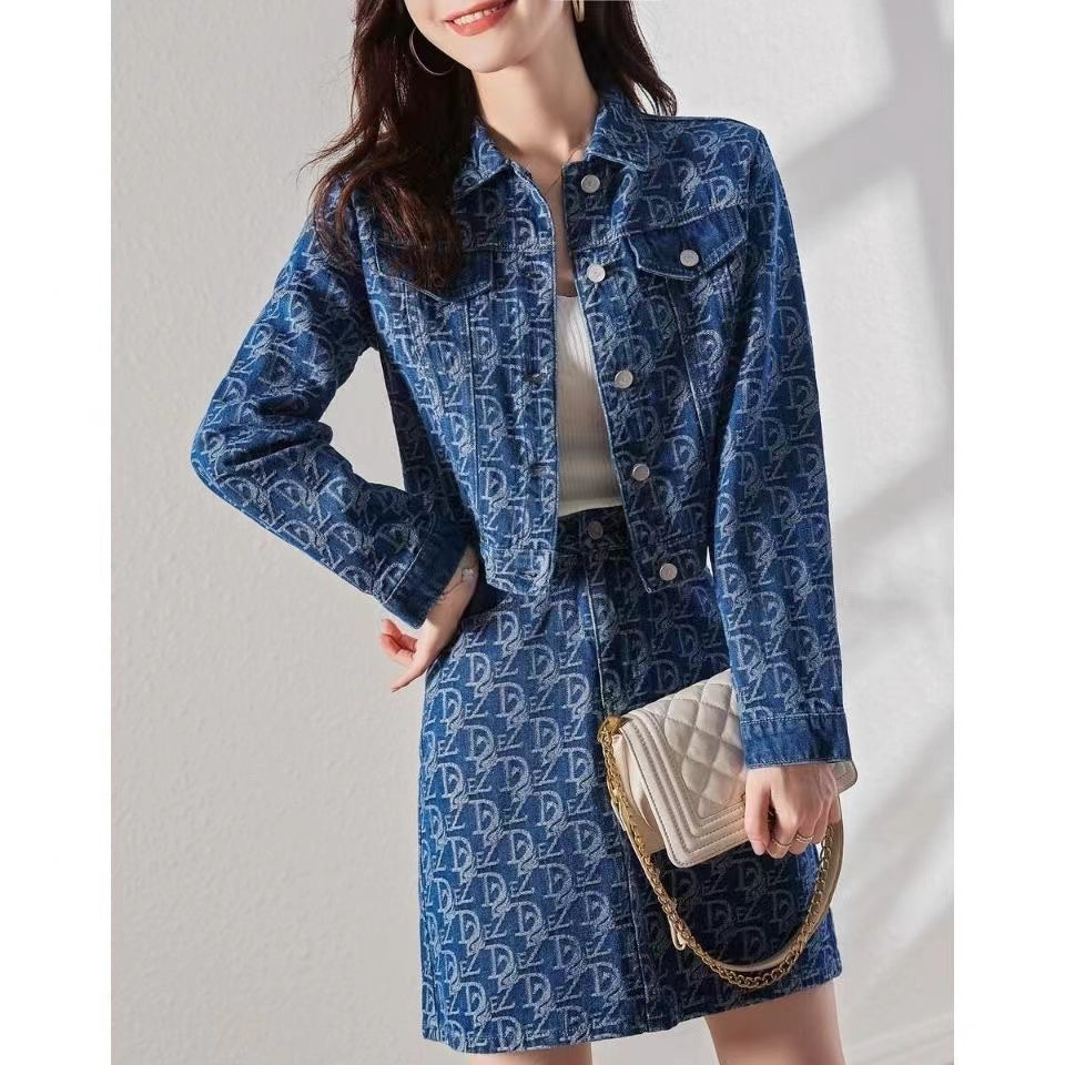 【Set】新入荷~セットアップジャケット+スカート   W10788