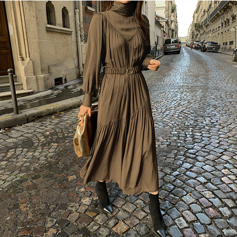 【Dress】ロング丈プリーツワンピース W13209