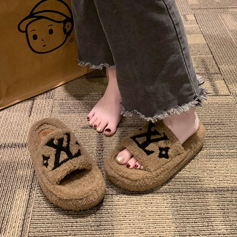 【Shoes】新入荷~疲れない厚底ラムウールスリッパ Z-6485
