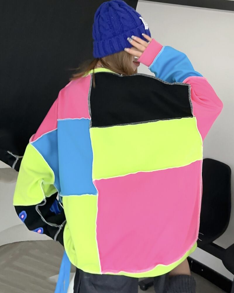 【tops】切り替えプリントプルオーバー T0151