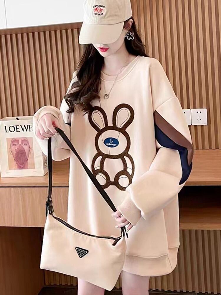 【tops】ウサギ柄スウェット T0159