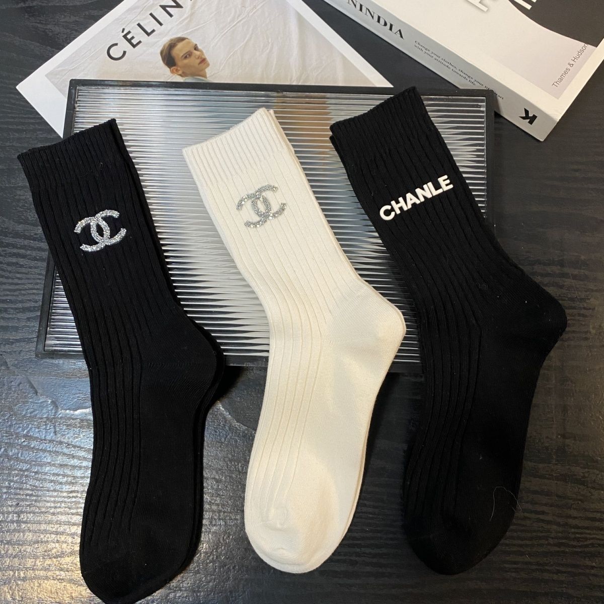 【雑貨】ホットドリル靴下2組 T01446