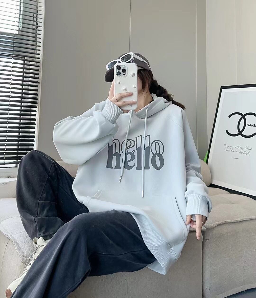 【tops】oversizeフーディー W10559