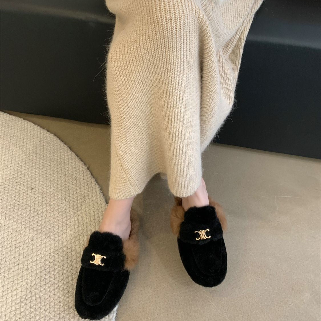 【Shoes】人気ファースリッパ Z8133