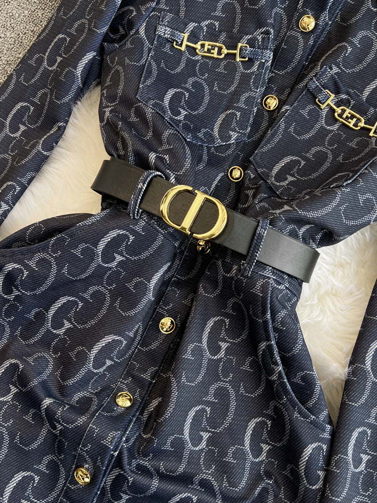 【Dress】長袖シャツワンピース W14103