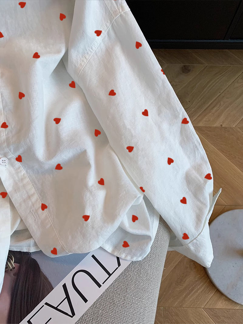 【Tops】ハート♡シャツ W13105