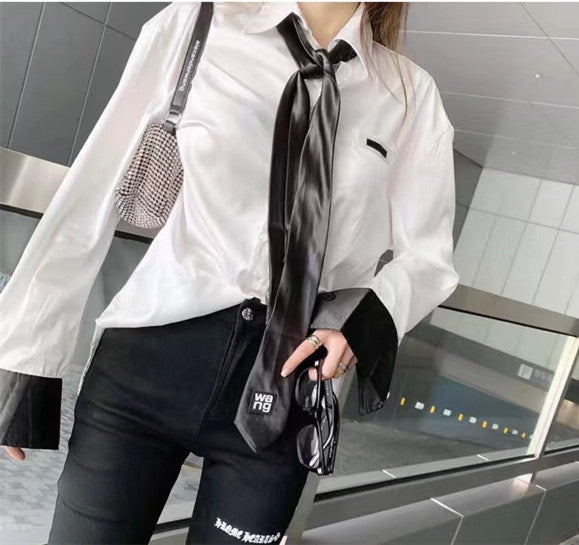 【Tops】配色シャツ W13109