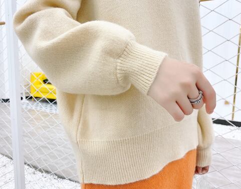 【set】韓国ガーリッシュペプラムスカーセーター2点セット