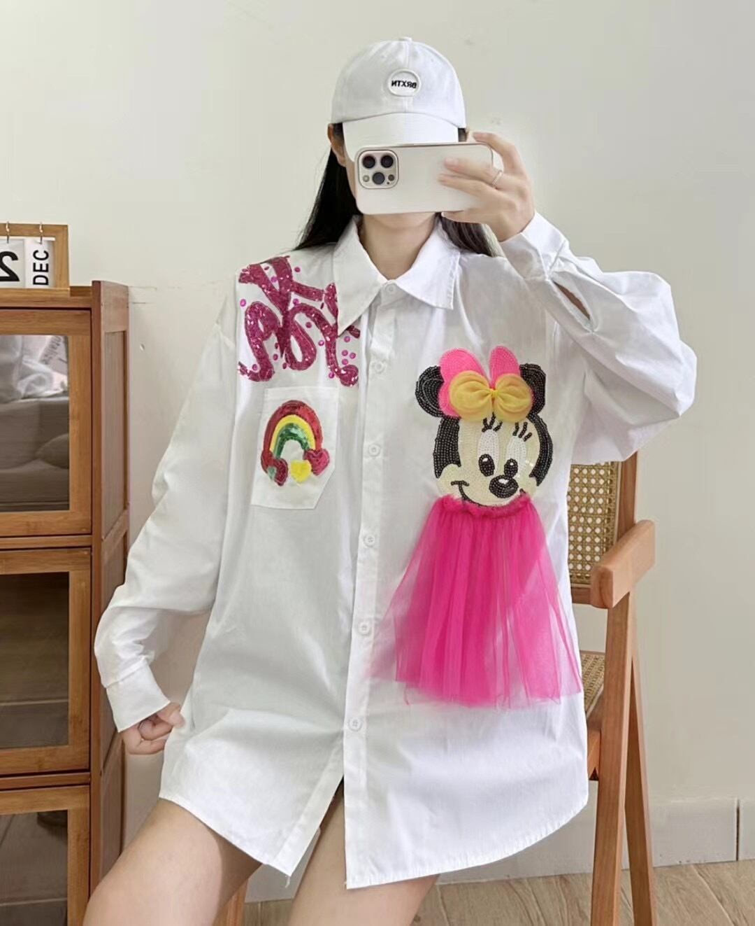 【tops】カートゥーンシャツトップス M21386
