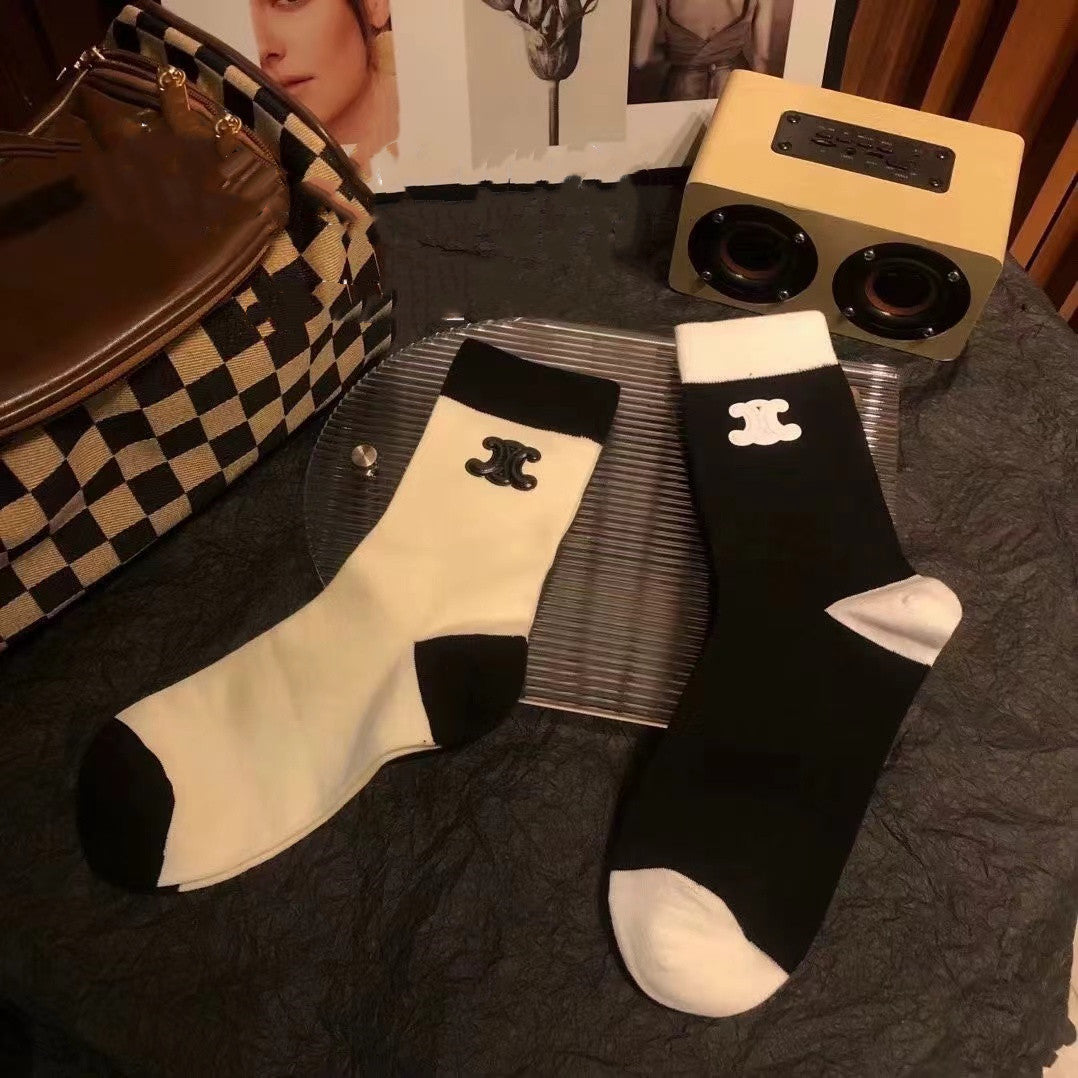 【雑貨】配色靴下 W13663