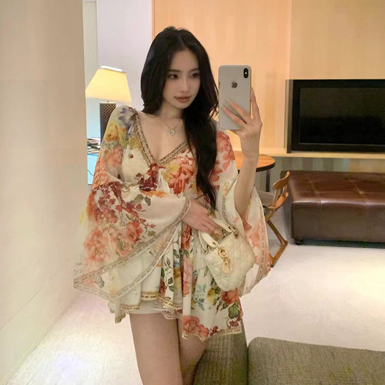 【Tops】花柄ブラウス W12773