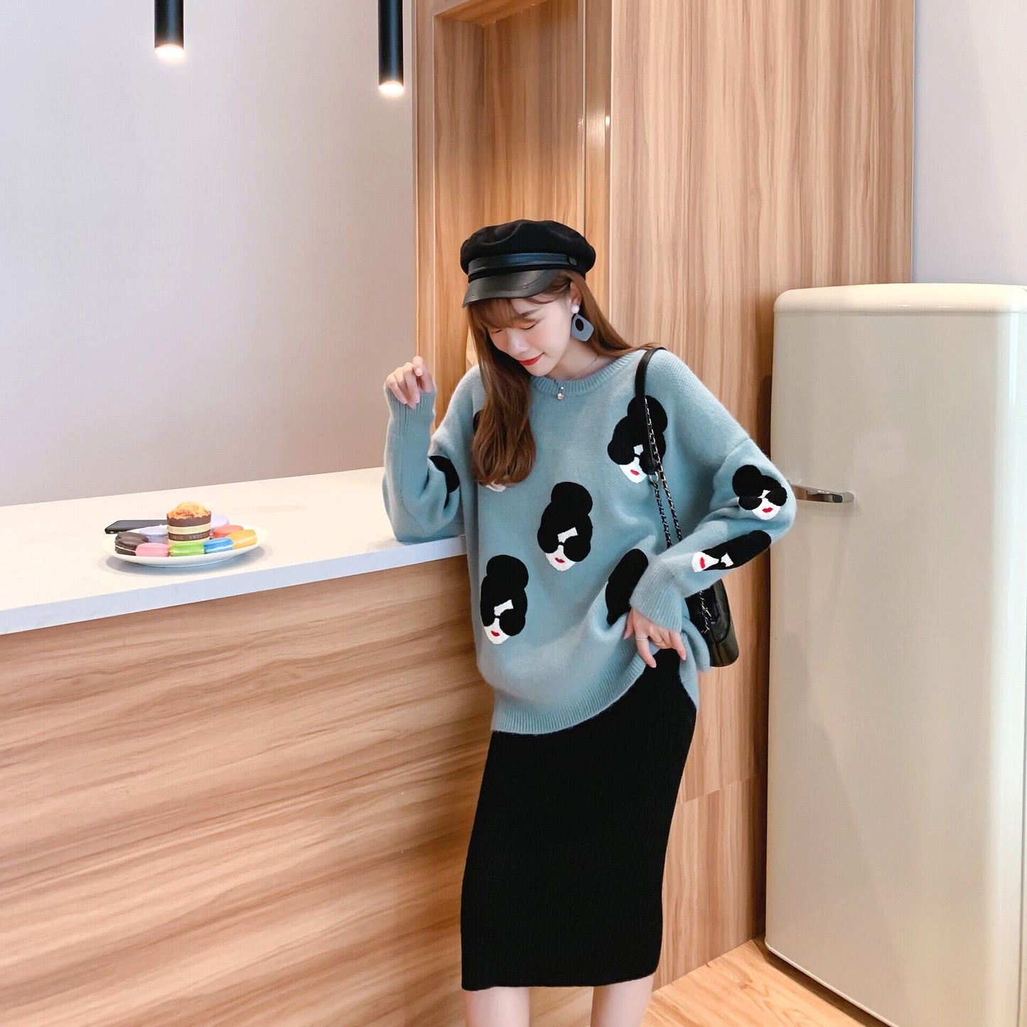 【tops】好感度UPスウィートニットセーター韓国系着心地良い5色