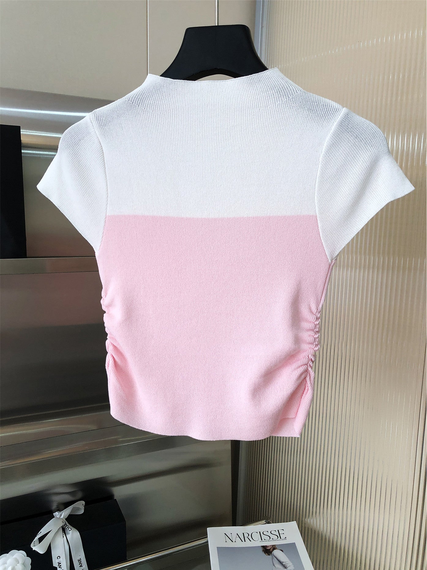 【Tops】スウィート配色ニット W12691