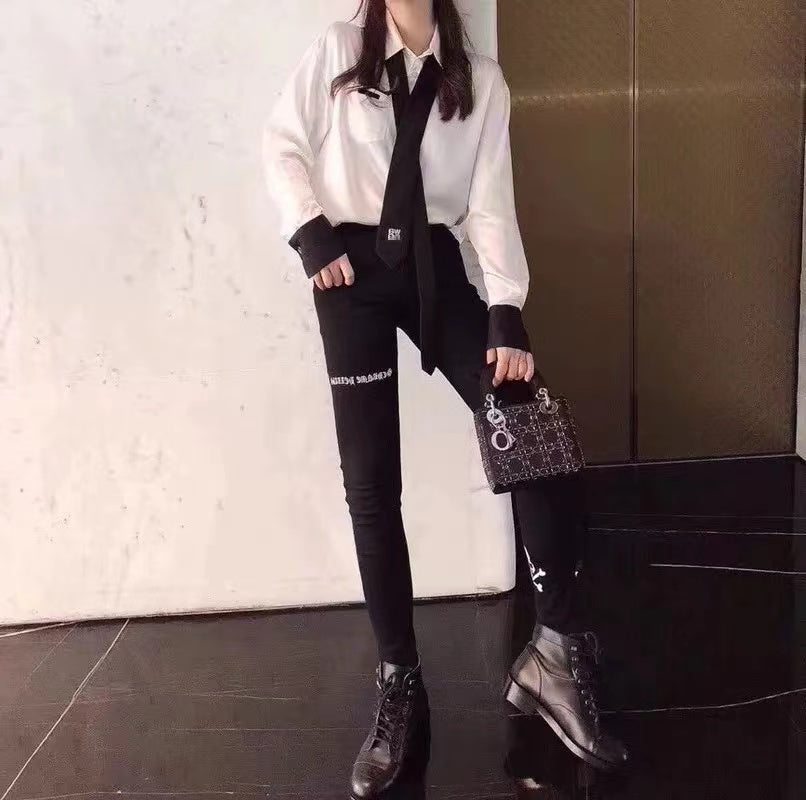 【Tops】配色シャツ W13109