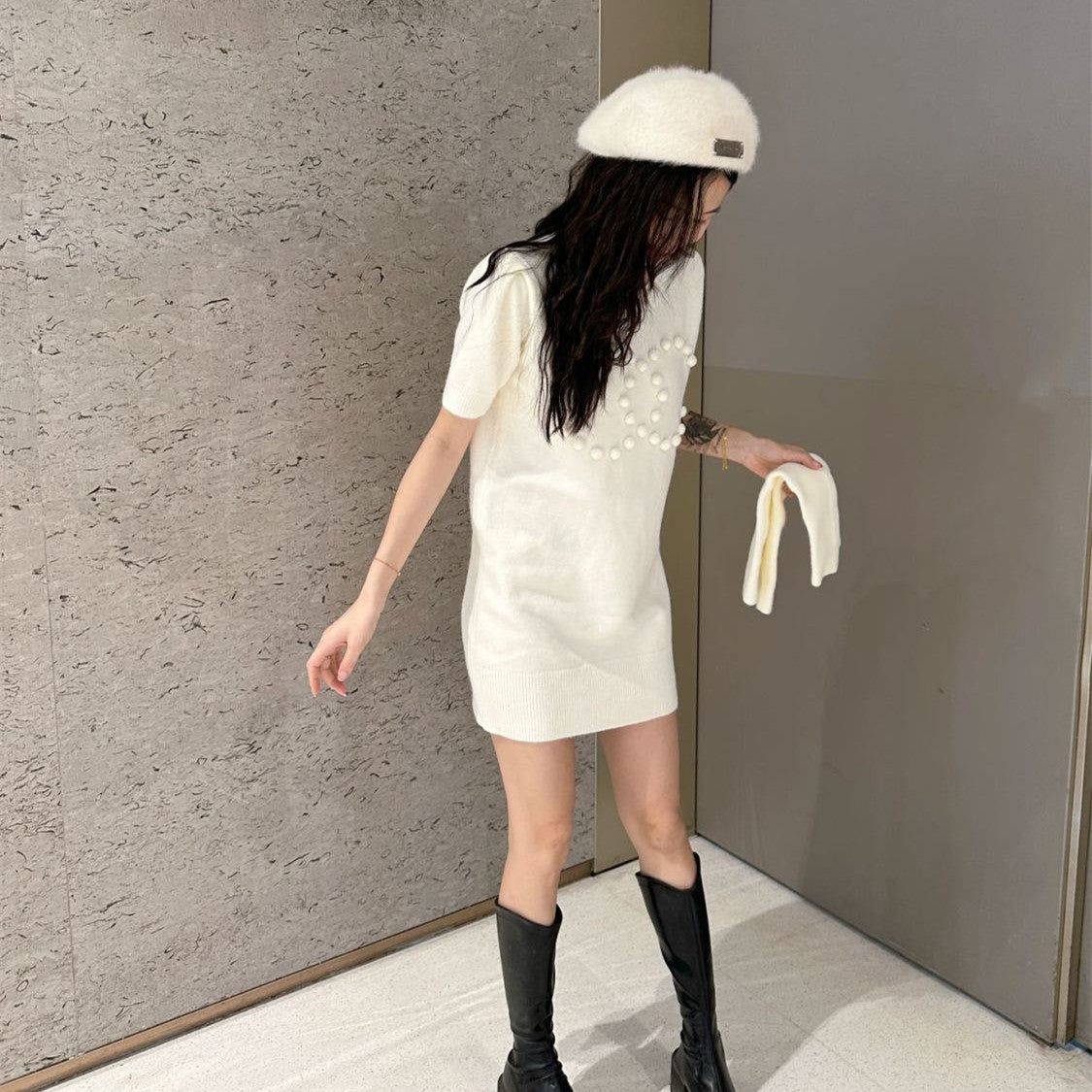 【Dress】4色選択可ニットワンピース W13328