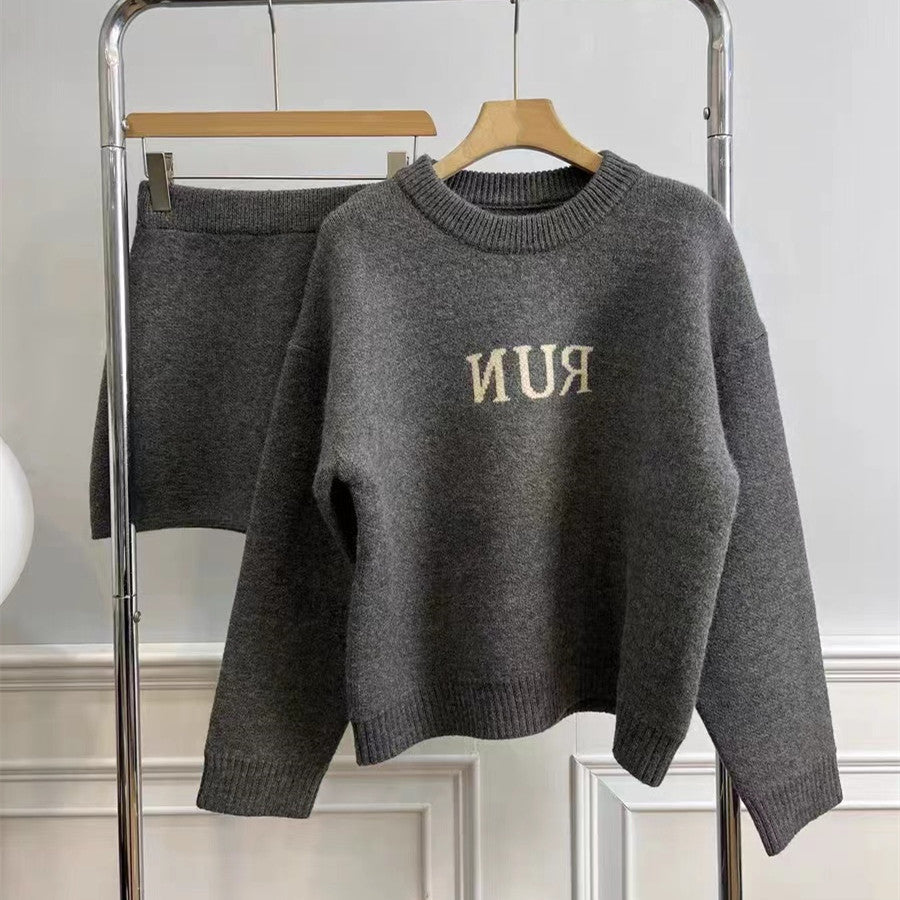 【Set】アンサンブルセット ニット + スカート  W10289