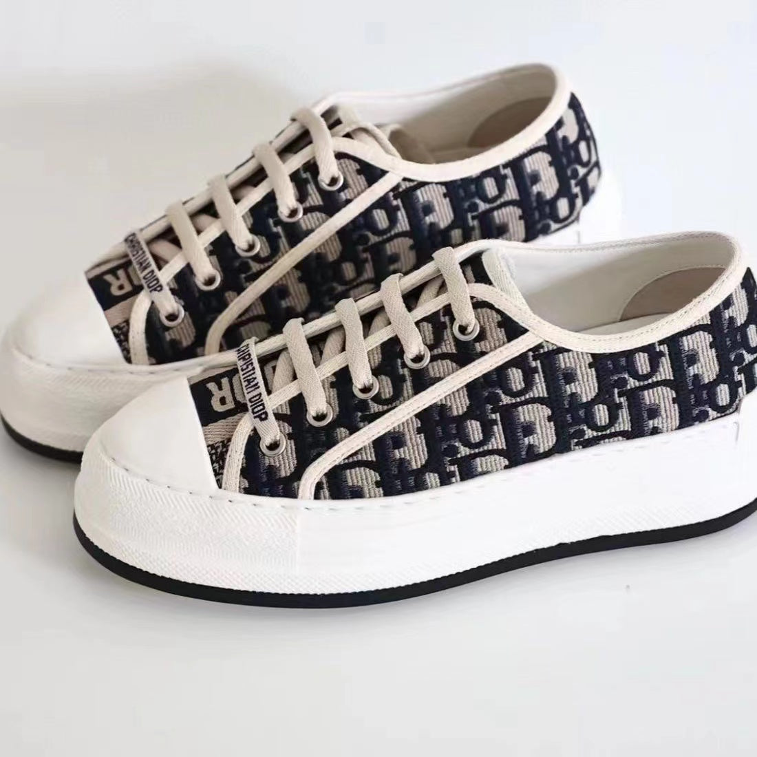 【Shoes】ジャカード厚底スニーカー W12005