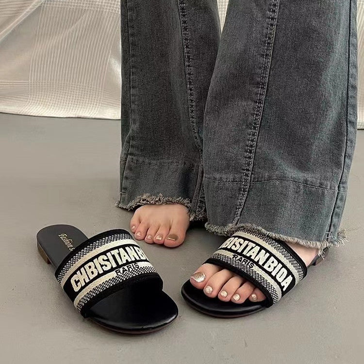 【Shoes】プリントサンダルスリッパ W12097