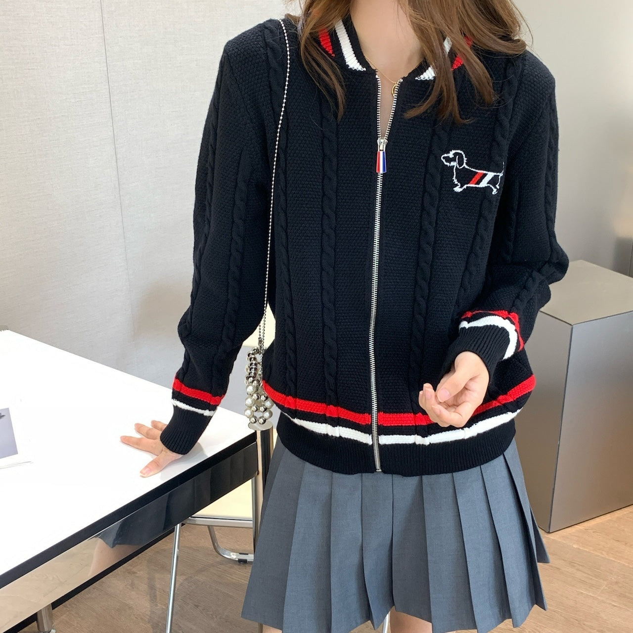 【Outer】シンプルニットカーディガン W13738