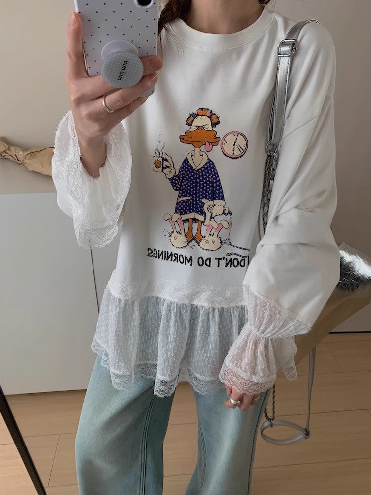 【Tops】予約通販!キャラクターレースTシャツ T01355