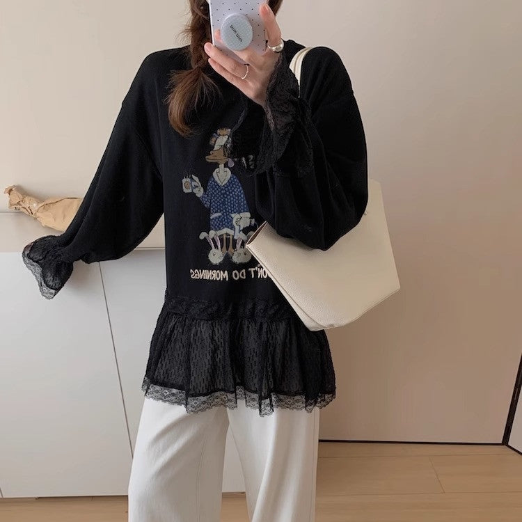 【Tops】予約通販!キャラクターレースTシャツ T01355