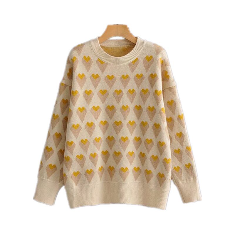 【tops】秋新作おすすめスウィートジャカードセーター3色